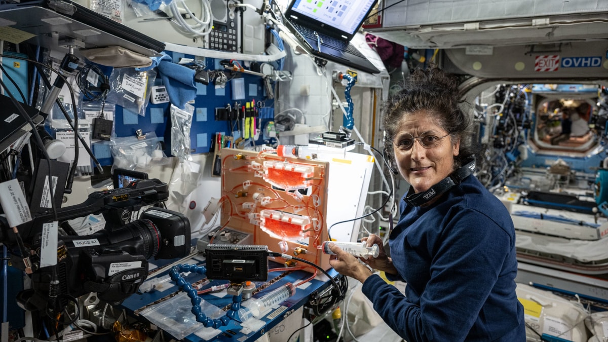 NASA’s Astronaut Sunita Williams Poses with Tentacle-Armed Astrobee Robot on ISS: Report