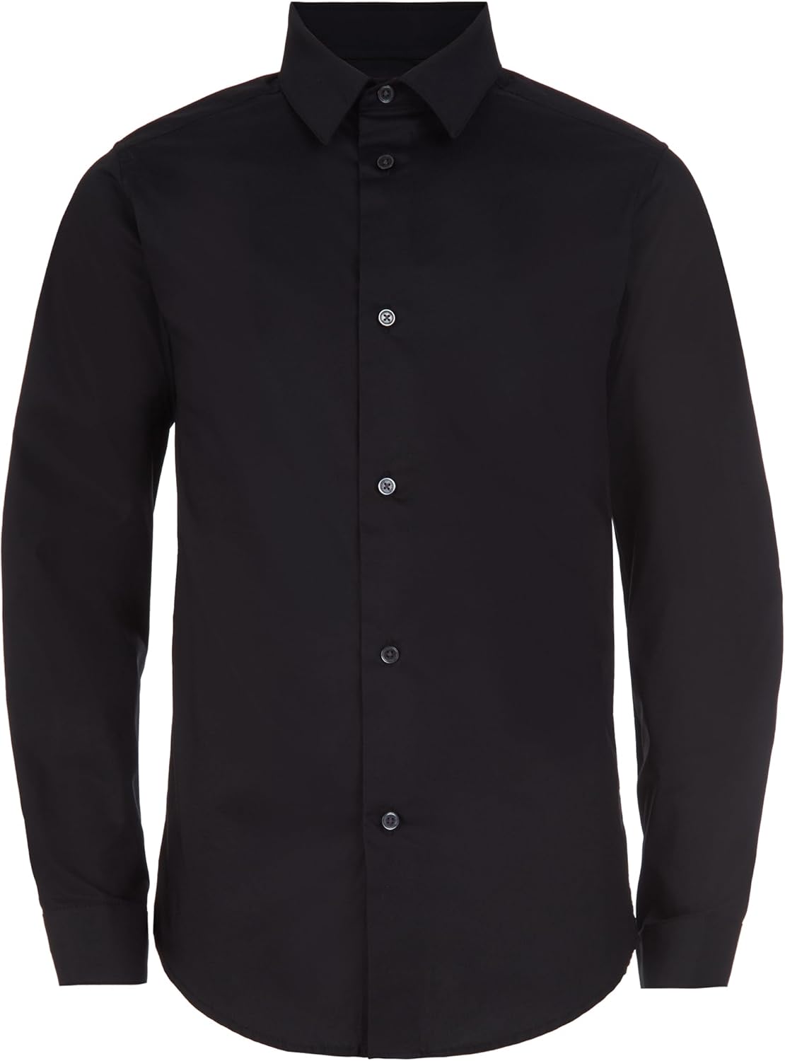 Calvin Klein Boys’ Long Sleeve Slim Fit Dress Shirt, Button-Down Style with Cuffs & Shirttail Hem