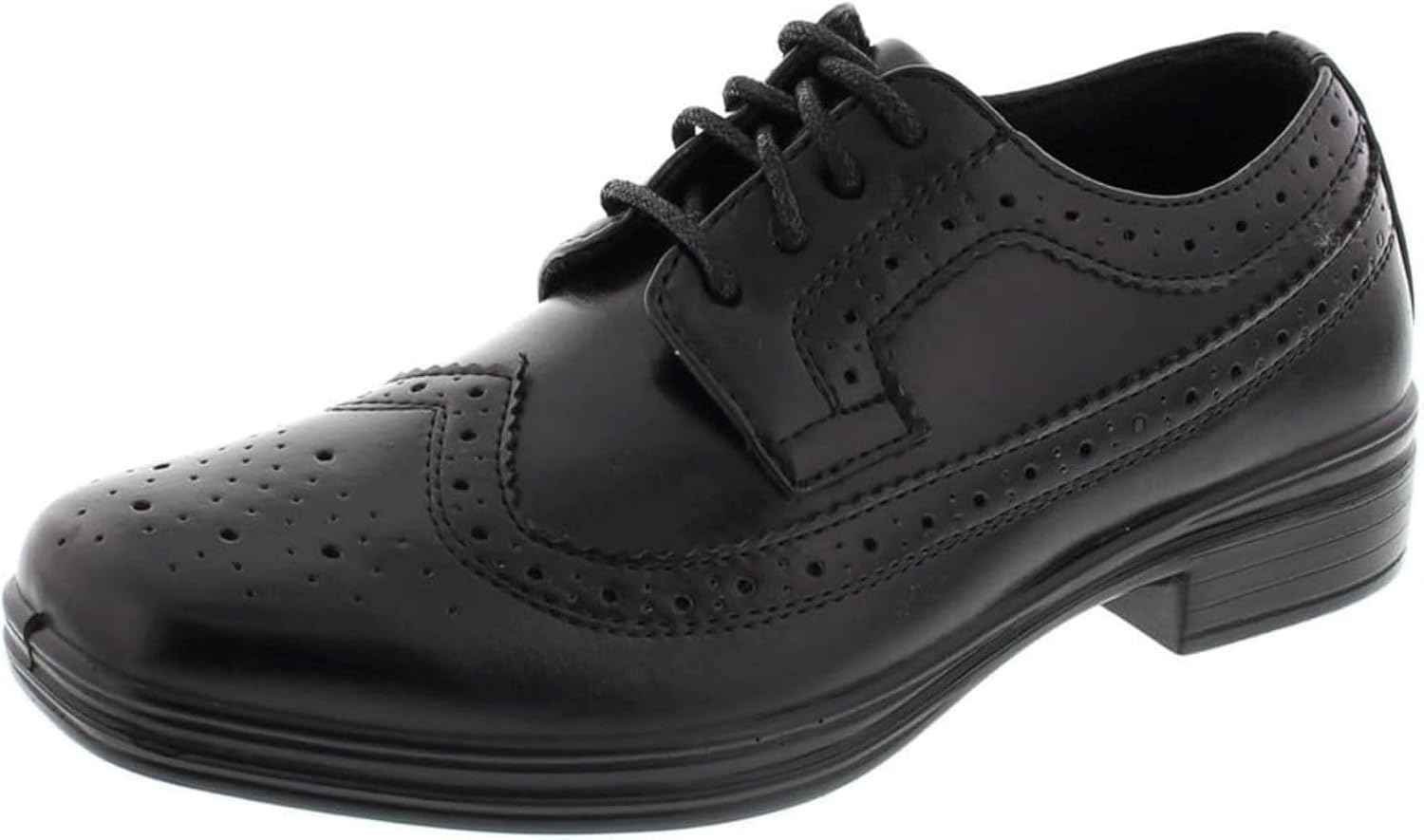 Deer Stags Boy’s Ace Formal Dress Shoes Wingtip Brogue Oxford for Church, School Uniform, Graduation/Luggage