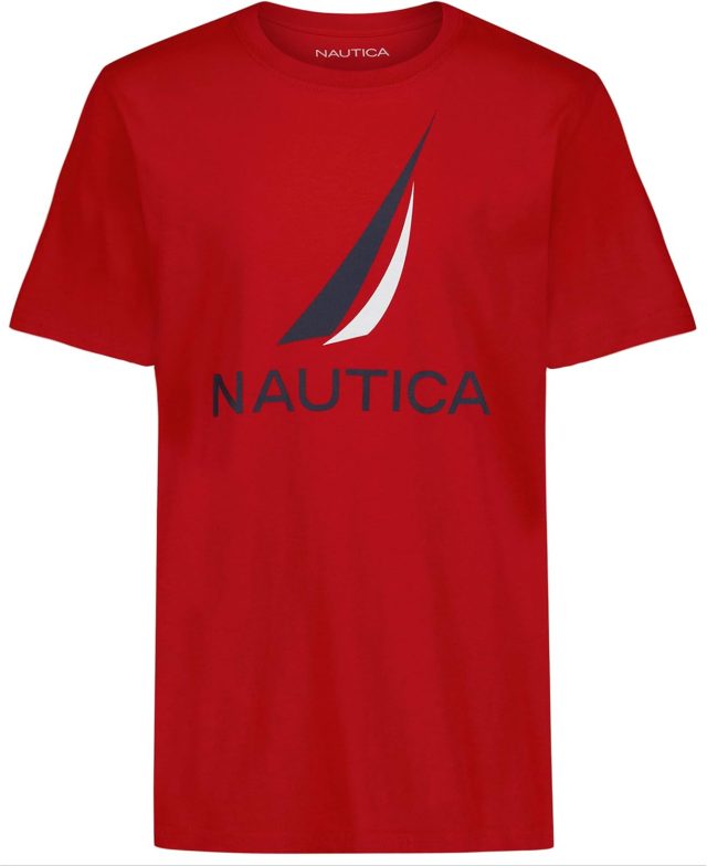 Nautica Boys’ Short Sleeve Graphic Crew Neck T-Shirt, Soft, Comfortable, Relaxed Fit