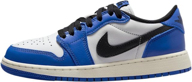 Air Jordan 1 Low OG Wolf Grey Big Kids’ Shoes (CZ0858-140, White/Game Royal/Sail/Black)