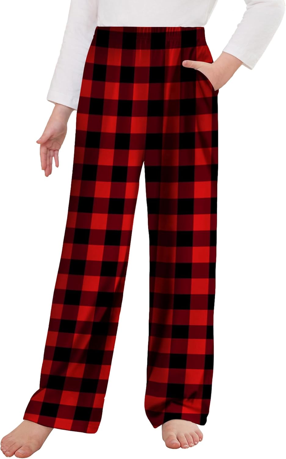 Arshiner Pajama Pants for Girls Long Sleep Plaid Pants Soft Lounge Pj Bottoms with Pockets