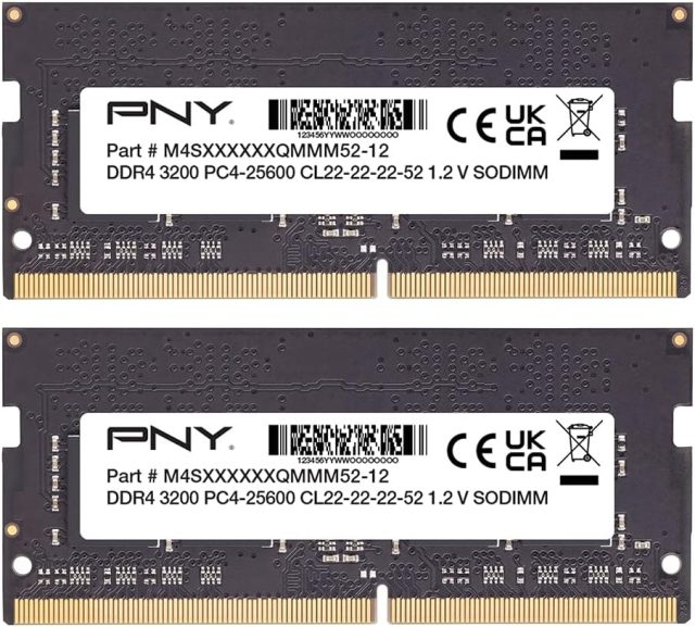 PNY Performance 16GB (2x8GB) DDR4 DRAM 3200MHz (PC4-25600) CL22 (Compatible with 2933MHz, 2666MHz, 2400MHz or 2133MHz) 1.2V Notebook/Laptop (SODIMM) Computer Memory Kit – MN16GK2D43200-TB