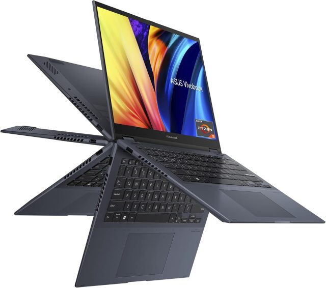 ASUS Vivobook S 14 Flip 14â€ WUXGA 16:10 touch, AMD Ryzen 5 5600H CPU, 8GB RAM, 512GB SSD, NumberPad, FingerPrint, Windows 11 Home, Quiet Blue, TN3402QA-AS54T