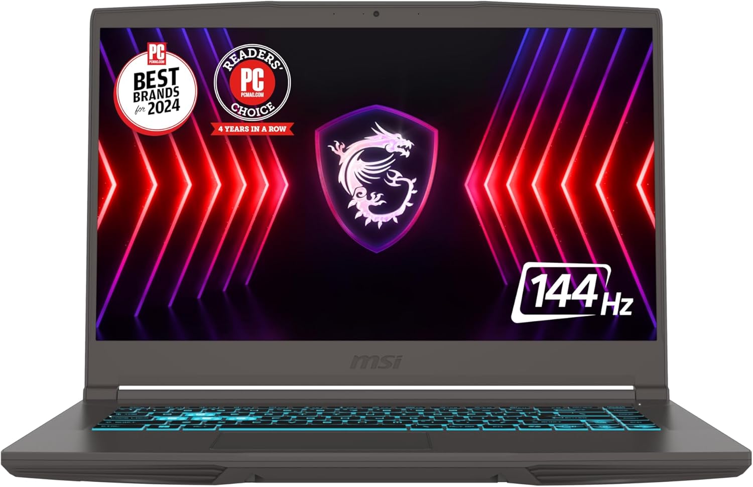 MSI Thin 15 15.6” 144Hz FHD Gaming Laptop: Intel Core i7-13620H, NVIDIA Geforce RTX 4050, 16GB DDR4, 512GB NVMe SSD, WiFi 6E, Win 11: Black B13VE-2678US