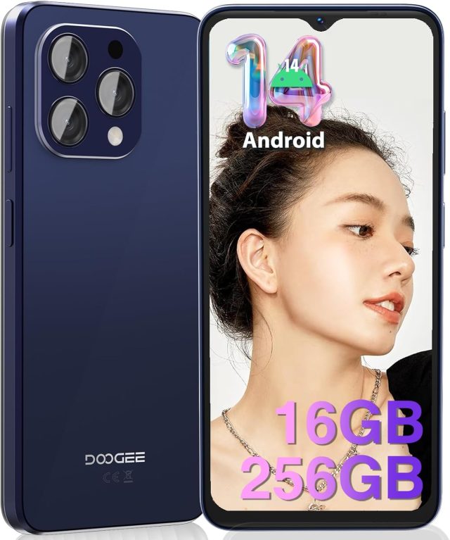 Read more about the article DOOGEE N55 Pro Unlocked Cell Phone [2025], Android 14 Phone Unlocked, 16GB RAM+256GB ROM, 1TB Expandable, 6.56 HD+90 Hz, Octa Core Cell Phone, 5150mAh Battery, 13MP+8MP, Widevine L1, OTG/GPS/Face ID