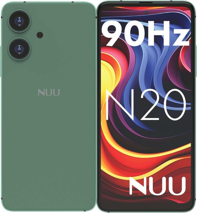 NUU N20 Basic Cell Phone for T-Mobile, Mint, Metro, Qlink, Tello and More 6GB/128GB, Perfect for Teenagers, Dual SIM 4G, Octa-Core 6.6″ 90Hz HD+, Unlocked Phones Android Phone 14, US Warranty (Green)