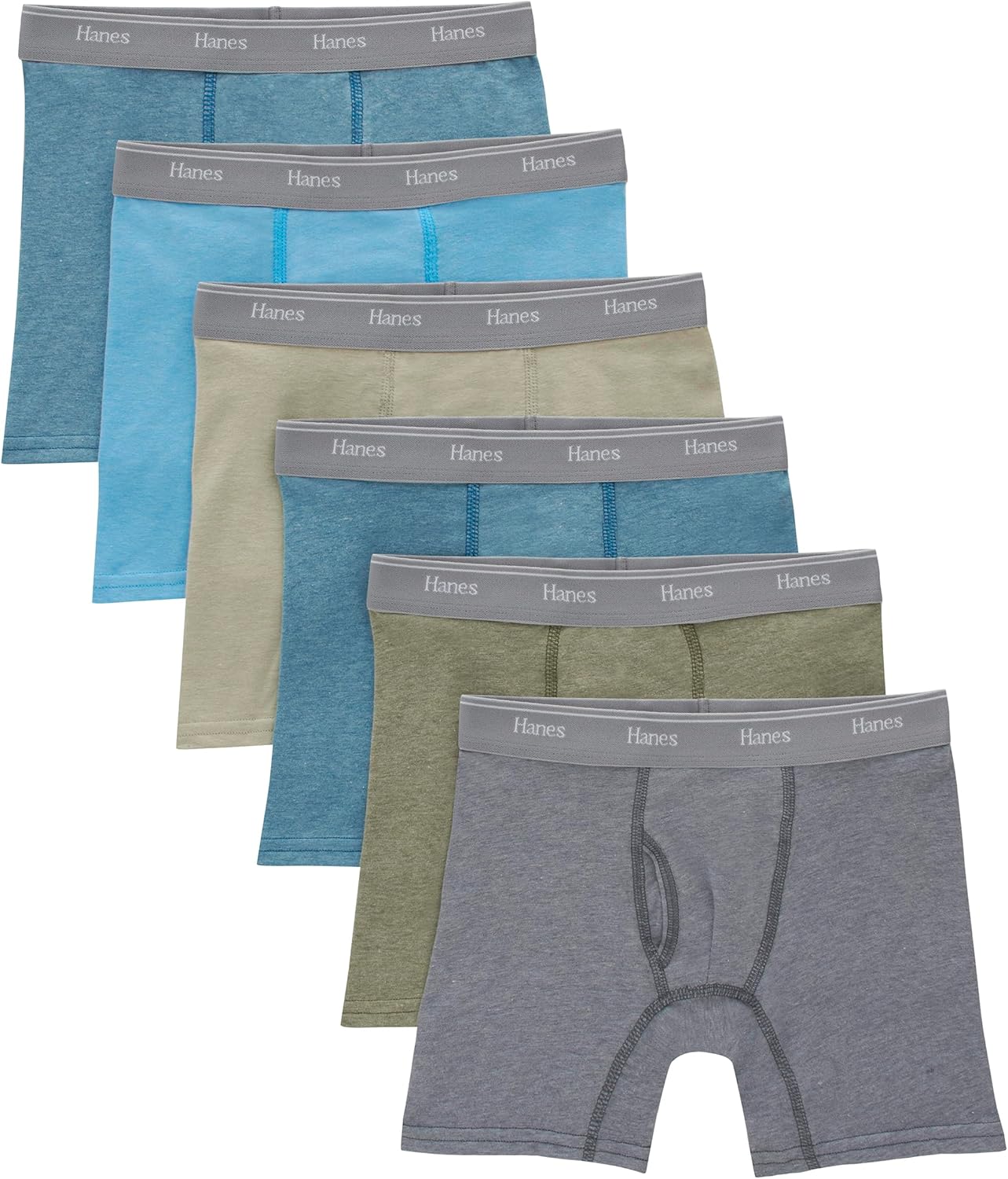 Hanes Boys’ Originals Boxer Briefs, Tween Boy Underwear, Cotton Stretch, 6-Pack