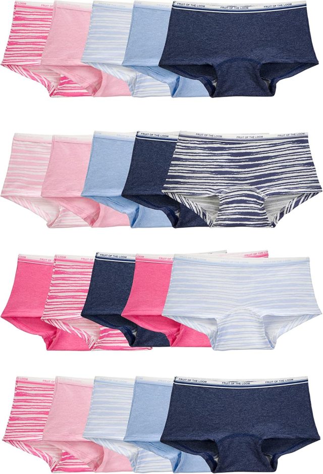 Fruit of the Loom Girls’ Cotton Boyshort Underwear