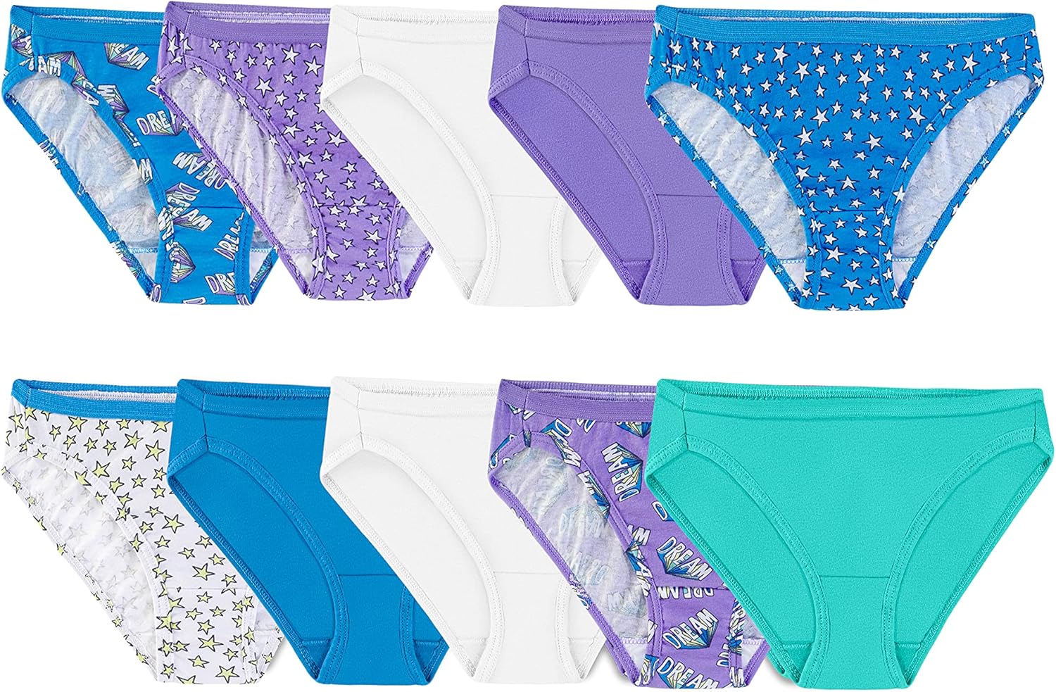 Fruit of the Loom Girls’ Cotton Bikini Underwear Multipacks