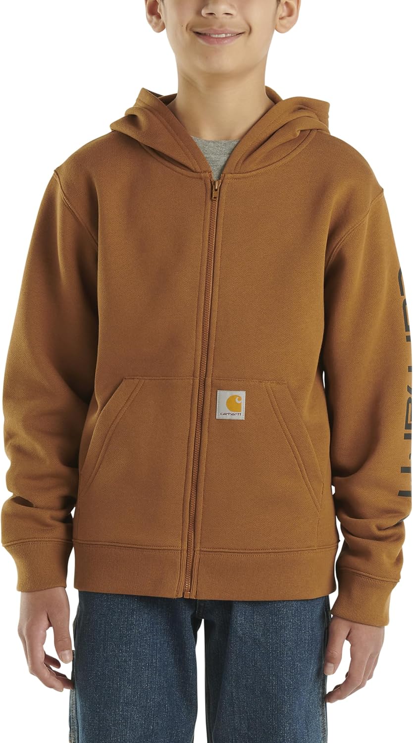 Carhartt Boys’ Long-Sleeve Full-Zip Hooded Sweatshirt Hoodie