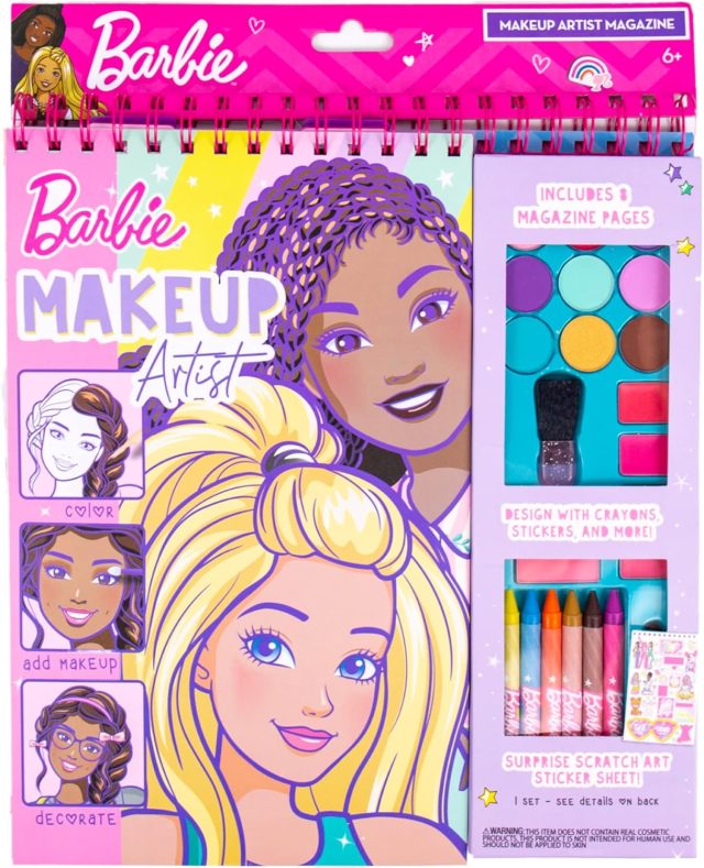 Horizon Group USA Barbie Makeup Artist Magazine, Create Your Own Hair & Makeup Looks Using 130+ Stencils, 180+ Stickers, Crayons, Pretend Makeup & More