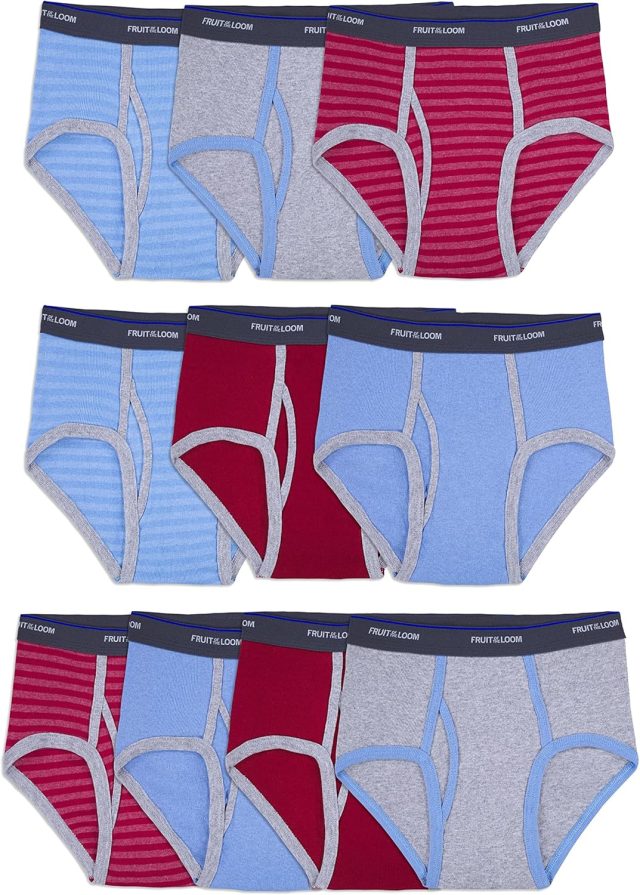 Fruit of the Loom Boys’ Tag Free Cotton Briefs (Assorted Colors)