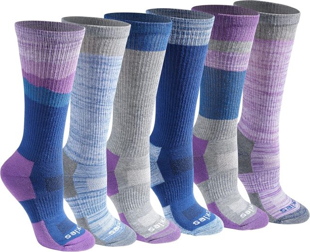 Dickies Women’s Dri-tech Fashion Moisture Control Crew Socks, Available in S-XL (5, 6, 12 Pairs)