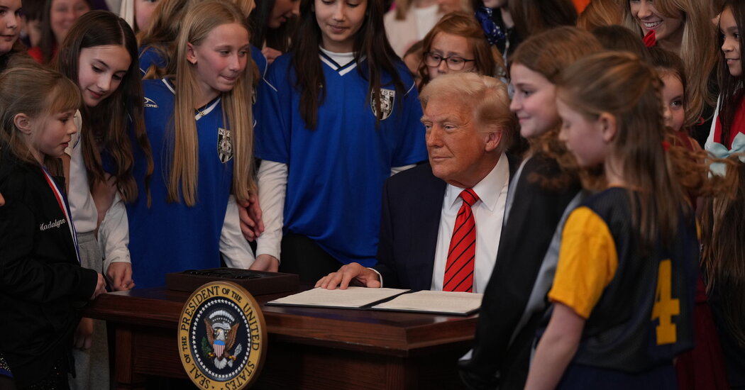 Trump Signs Order Barring Transgender Student-Athletes From Women’s Sports