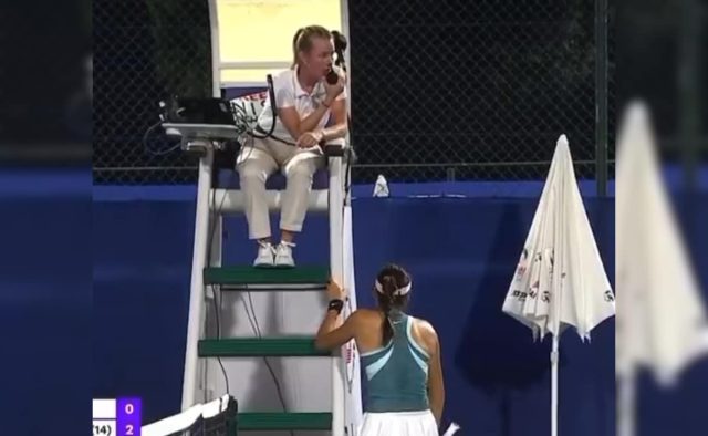 Former US Open Champion Breaks Down In Tears, Hides After Umpires Chair To Avoid Stalker. Watch