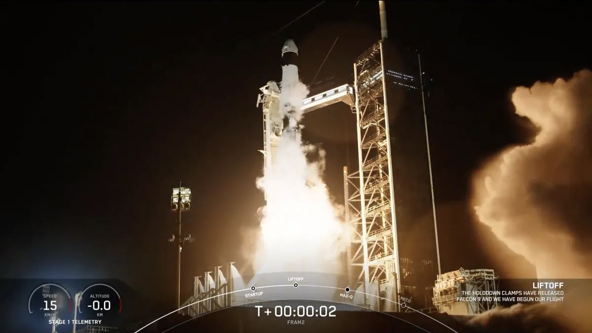 SpaceX Fram2 Mission Lifts Off, First Private Flight Over Earth’s Poles