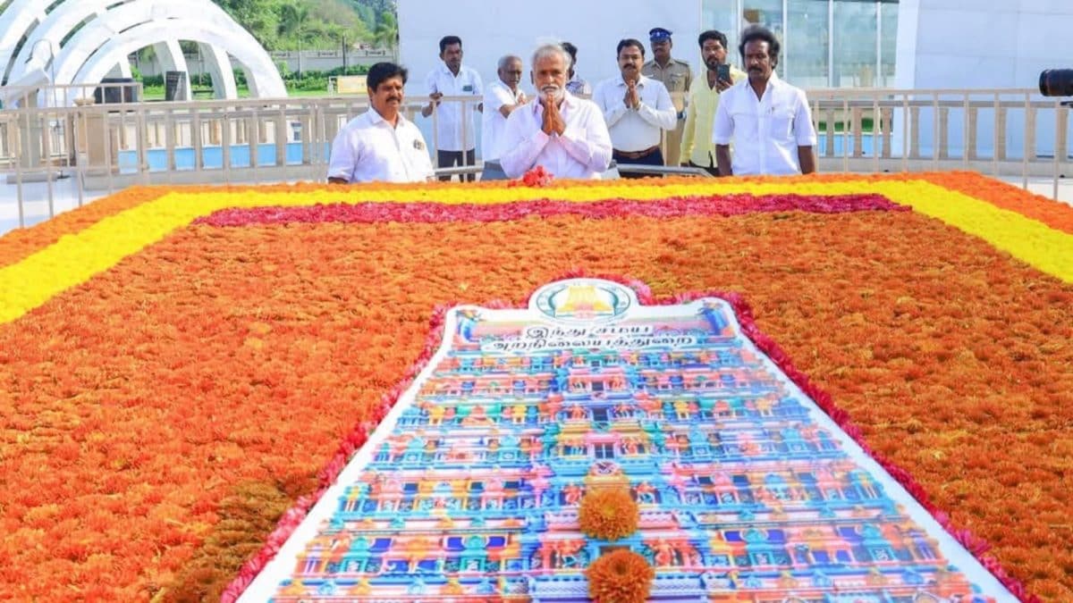 ‘Playing With Hindu Sentiments’: BJP Slams DMK For Using Temple Tower Replica On Karunanidhi Memorial
